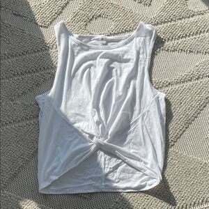 White Sleeveless Twist Front Top